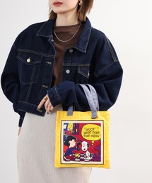 SNOOPY スヌーピー ミニフラットトートバッグ ビビットカラー