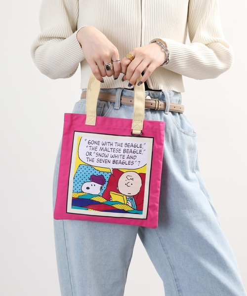 SNOOPY(スヌーピー)の「SNOOPY スヌーピー ミニフラットトートバッグ ビビットカラー(トートバッグ・レディース・ピンク/イエロー・FREE)」の18枚目の写真