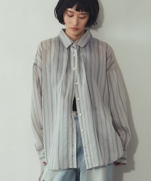 シアーストライプシャツ