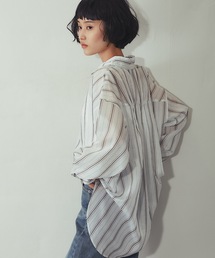 シアーストライプシャツ