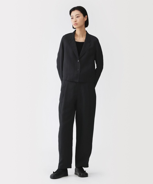 MUJI Labo(ムジラボ)の「〔MUJI Labo〕婦人 リネンリヨセルショートジャケット(その他アウター・レディース・ブラック/カーキ・S/M/L/XL)」の3枚目の写真