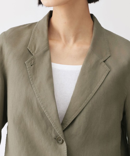 MUJI Labo(ムジラボ)の「〔MUJI Labo〕婦人 リネンリヨセルショートジャケット(その他アウター・レディース・ブラック/カーキ・S/M/L/XL)」の10枚目の写真