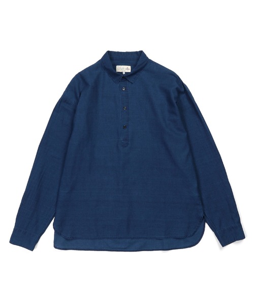 The DUFFER of ST.GEORGE(ザダファーオブセントジョージ)の「SHEER DENIM SHORT COLLAR PO SHIRT:ショートカラー シアー デニムシャツ(シャツ/ブラウス・メンズ・インディゴブルー・MEDIUM/X-LARGE/LARGE/SMALL)」の6枚目の写真