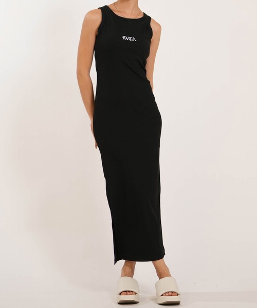 RVCA(ルーカ)の「RVCA/ルーカ ワンピース ロング丈 OLD ENGLISH RIB TANK DRES BG043356(ワンピース・レディース・ホワイト/ブラック・M)」の2枚目の写真