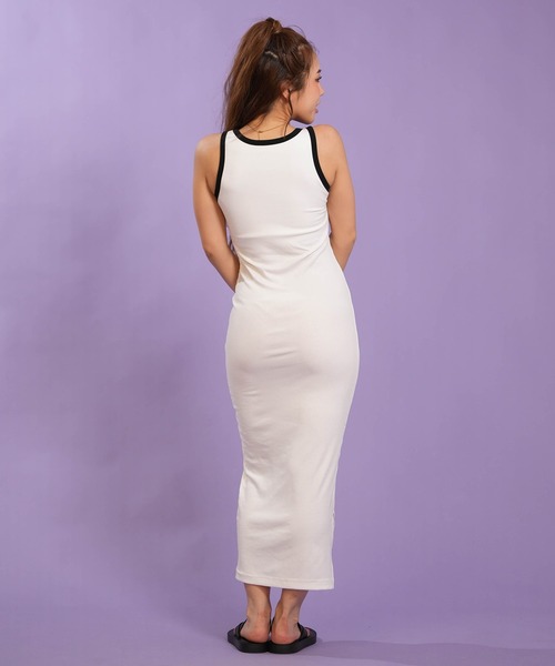 RVCA(ルーカ)の「RVCA/ルーカ ワンピース ロング丈 OLD ENGLISH RIB TANK DRES BG043356(ワンピース・レディース・ホワイト/ブラック・M)」の5枚目の写真