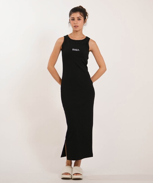 RVCA(ルーカ)の「RVCA/ルーカ ワンピース ロング丈 OLD ENGLISH RIB TANK DRES BG043356(ワンピース・レディース・ホワイト/ブラック・M)」の8枚目の写真