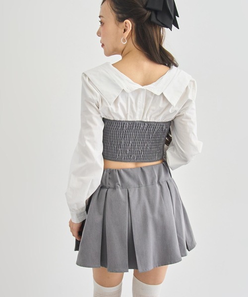 ANAP（アナップ）の「Kギャル ブラウス × ボックスプリーツ セットアップ（シャツ/ブラウス・レディース・ブラック×ホワイト/グレー×ホワイト・F）」の20枚目の写真