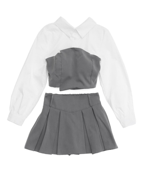 ANAP（アナップ）の「Kギャル ブラウス × ボックスプリーツ セットアップ（シャツ/ブラウス・レディース・ブラック×ホワイト/グレー×ホワイト・F）」の15枚目の写真