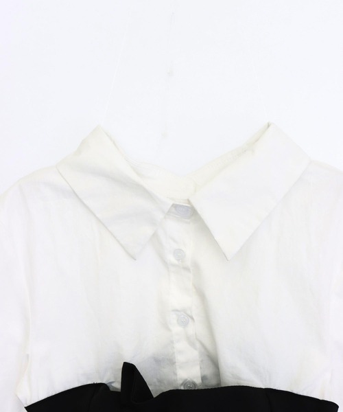 ANAP（アナップ）の「Kギャル ブラウス × ボックスプリーツ セットアップ（シャツ/ブラウス・レディース・ブラック×ホワイト/グレー×ホワイト・F）」の11枚目の写真