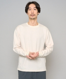【イージーケア/洗濯機で洗える/毛玉になりにくい】タックジャカードクルーネックプルオーバー