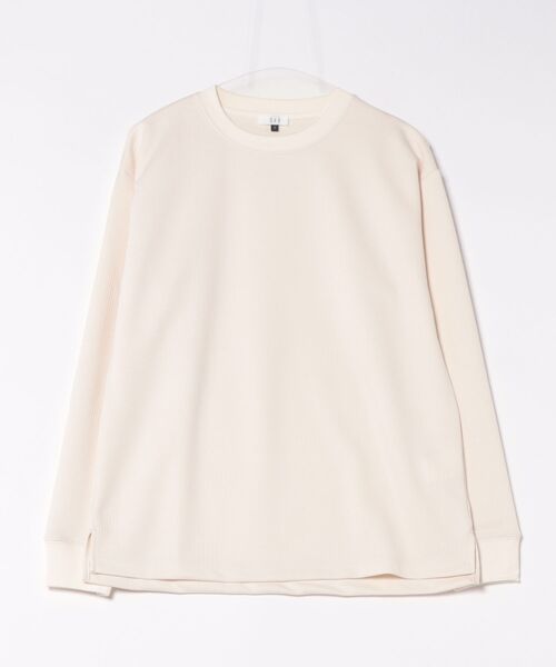 a.v.v（アーヴェヴェ）の「ﾀｯｸｼﾞｬｶｰﾄﾞｸﾙｰﾈｯｸﾌﾟﾙｵｰﾊﾞｰ（Tシャツ/カットソー・メンズ・ダークインディゴブルー/ネイビー/アイボリー・48/46/50）」の2枚目の写真