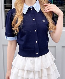 INGNI | Wカラー配色半袖ポロニット(ニット/セーター)