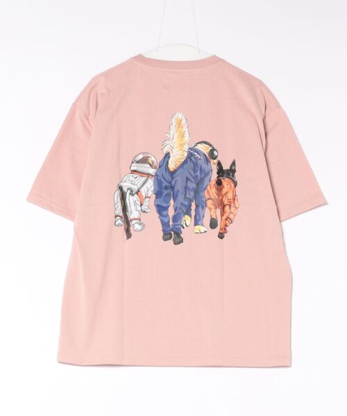 CORISCO(コリスコ)の「スペースアニマル柄TEE(M1)(Tシャツ/カットソー・メンズ・ブラック系1/グレー系1/グリーン系2/ダークグリーン系2/ピンク系2/ブルー系1/ダークグリーン系1/ピンク系1/キナリ/オートミール/グレー系2/ホワイト系1/ブルー系2/グリーン系1/ブラック系2/ホワイト系2・MEDIUM/X-LARGE/LARGE)」の20枚目の写真