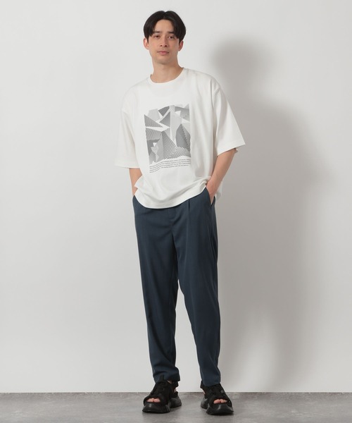 LAKOLE（ラコレ）の「幾何学プリントスムースT / 654133（Tシャツ/カットソー・メンズ・ブラック/ホワイト・MEDIUM/LARGE）」の3枚目の写真