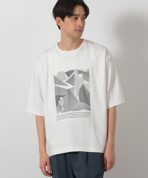 LAKOLE（ラコレ）の「幾何学プリントスムースT / 654133（Tシャツ/カットソー・メンズ・ブラック/ホワイト・MEDIUM/LARGE）」の15枚目の写真