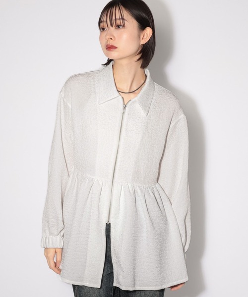 PAGEBOY（ページボーイ）の「シアージャガードペプラムブルゾン（ブルゾン・レディース・ブラック/オフホワイト・FREE）」の2枚目の写真