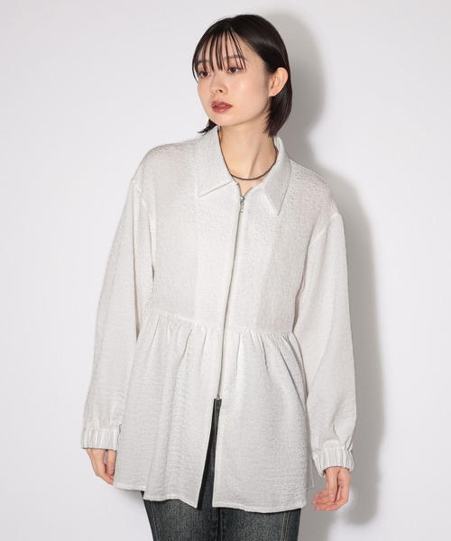 PAGEBOY（ページボーイ）の「シアージャガードペプラムブルゾン（ブルゾン・レディース・ブラック/オフホワイト・FREE）」の6枚目の写真