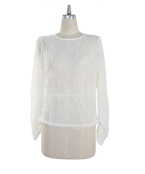 My shawty(マイシャウティー)の「lace gather top(Tシャツ/カットソー・レディース・アイボリー/ブラック/ライトブルー/ベージュ・FREE)」の7枚目の写真