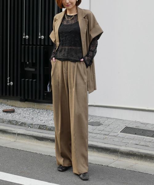 My shawty(マイシャウティー)の「lace gather top(Tシャツ/カットソー・レディース・アイボリー/ブラック/ライトブルー/ベージュ・FREE)」の9枚目の写真