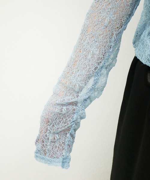 My shawty(マイシャウティー)の「lace gather top(Tシャツ/カットソー・レディース・アイボリー/ブラック/ライトブルー/ベージュ・FREE)」の20枚目の写真