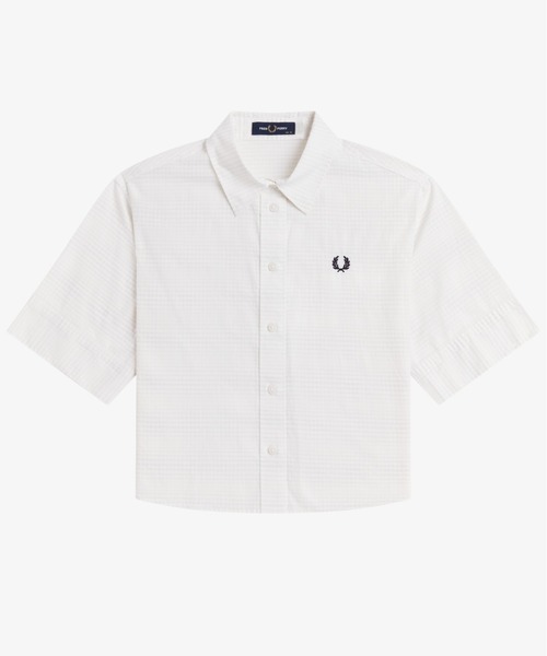 FRED PERRY(フレッドペリー)の「Open Weave Chequerboard Shirt/オープンウィーブチェッカーボードシャツ(シャツ/ブラウス・レディース・ホワイト・10)」の7枚目の写真