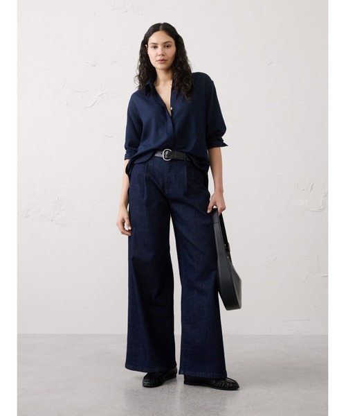 BANANA REPUBLIC FACTORY STORE(バナナリパブリック ファクトリーストア)の「BANANA REPUBLIC FACTORY STORE 日本限定 オーバーサイズ リネンシャツ(シャツ/ブラウス・レディース・ベージュ/ベージュ系その他/ホワイト/グリーン/ネイビー/ピンク・M/S/L/XS)」の7枚目の写真