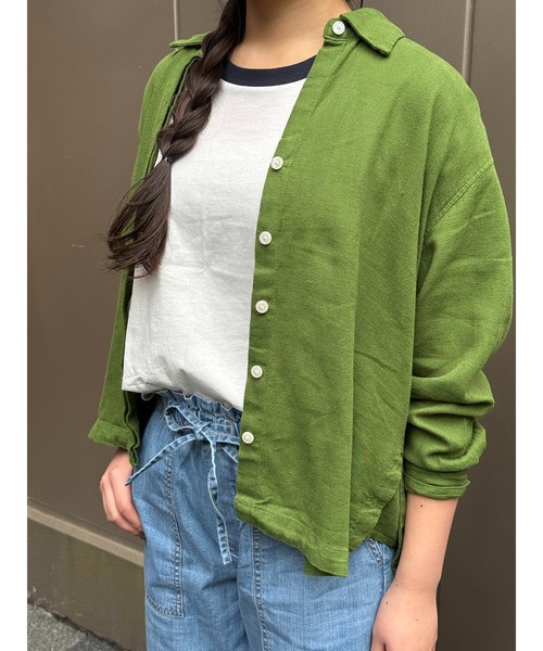 BANANA REPUBLIC FACTORY STORE(バナナリパブリック ファクトリーストア)の「BANANA REPUBLIC FACTORY STORE 日本限定 オーバーサイズ リネンシャツ(シャツ/ブラウス・レディース・ベージュ/ベージュ系その他/ホワイト/グリーン/ネイビー/ピンク・M/S/L/XS)」の16枚目の写真