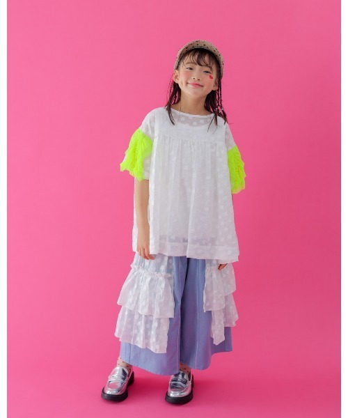 unica(ユニカ)の「alphabetオーガンジーフリルブラウス(シャツ/ブラウス・キッズ・サックスブルー/ブラック/オフホワイト・XL/L/M)」の22枚目の写真