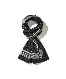 HISHANDER（ヒズハンダー）の「INK DOT STOLE BLACK（バンダナ/スカーフ）」