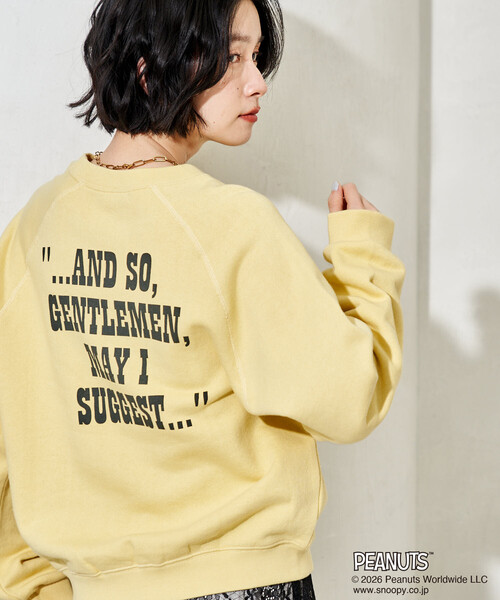 vintage PEANUTS スウェット schucz yellow セール】【Snoopy】ヴィンテージライク プリントスウェット
