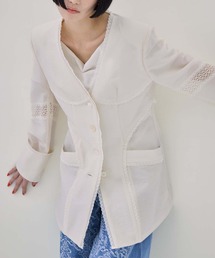 FETICO（フェティコ）の「【FETICO/フェティコ】《STUDIOUS別注》別注 LACE-PANELED JACKET/レースパネルドジャケット（ノーカラージャケット）」