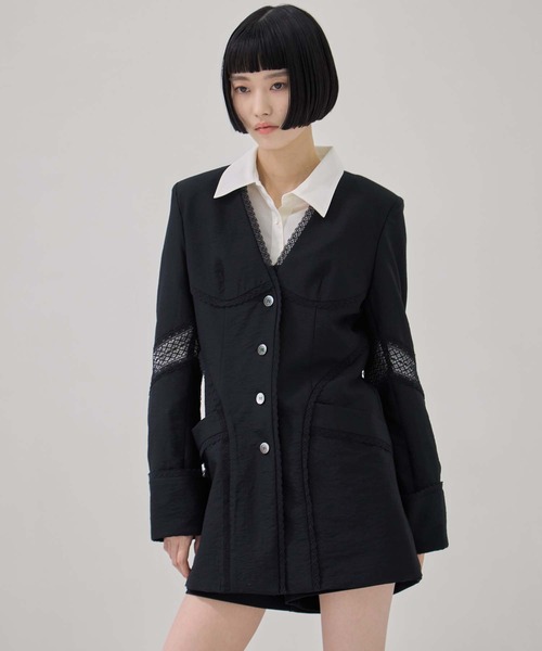 FETICO/フェティコ】《STUDIOUS別注》別注 LACE-PANELED JACKET/レース