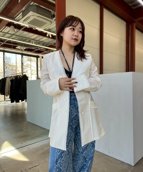 FETICO/フェティコ】《STUDIOUS別注》別注 LACE-PANELED JACKET/レース