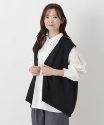 ポンチ フード付きジレ
