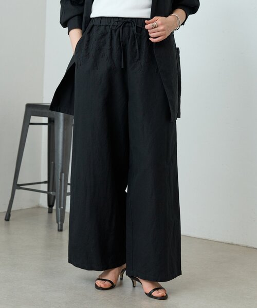 LIVETART（リヴェタート）の「刺繍イージーパンツ（その他パンツ・レディース・ホワイト/ブラック・FREE）」の2枚目の写真