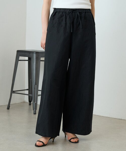 LIVETART（リヴェタート）の「刺繍イージーパンツ（その他パンツ・レディース・ホワイト/ブラック・FREE）」の5枚目の写真