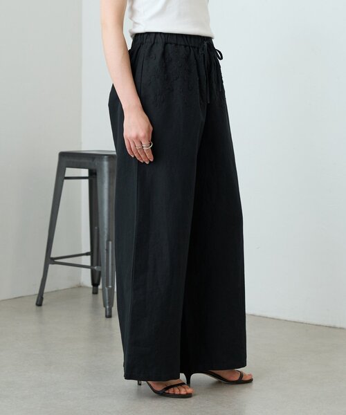 LIVETART（リヴェタート）の「刺繍イージーパンツ（その他パンツ・レディース・ホワイト/ブラック・FREE）」の8枚目の写真