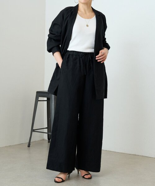 LIVETART（リヴェタート）の「刺繍イージーパンツ（その他パンツ・レディース・ホワイト/ブラック・FREE）」の10枚目の写真