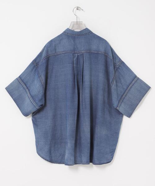 URBAN RESEARCH（アーバンリサーチ）の「ハーフスリーブシアーデニムシャツ（シャツ/ブラウス・レディース・ブルー/ブルー系その他・FREE）」の12枚目の写真