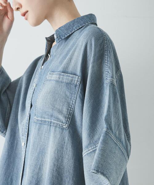 URBAN RESEARCH（アーバンリサーチ）の「ハーフスリーブシアーデニムシャツ（シャツ/ブラウス・レディース・ブルー/ブルー系その他・FREE）」の14枚目の写真