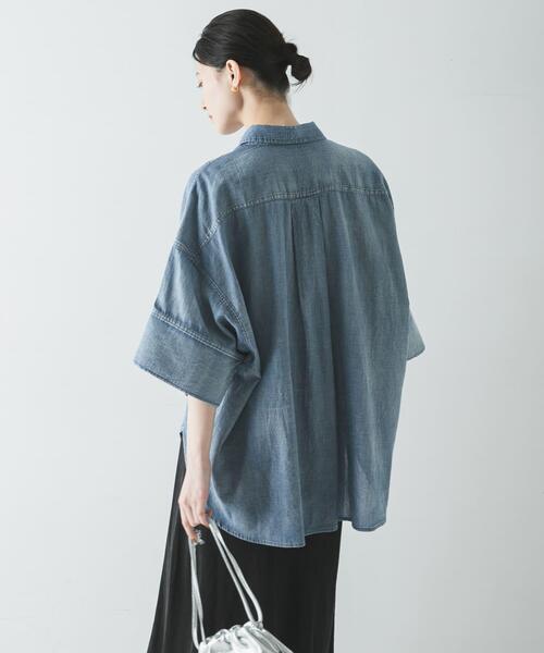 URBAN RESEARCH（アーバンリサーチ）の「ハーフスリーブシアーデニムシャツ（シャツ/ブラウス・レディース・ブルー/ブルー系その他・FREE）」の17枚目の写真