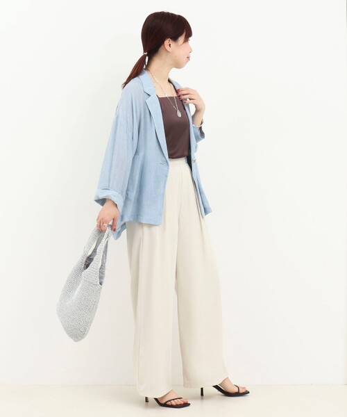 MICO COULIER(ミコクリエ)の「シアーデニムテーラージャケット(テーラードジャケット・レディース・チャコールグレー/ネイビー/サックスブルー・38)」の9枚目の写真