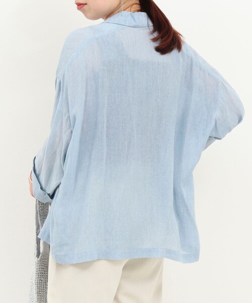 MICO COULIER(ミコクリエ)の「シアーデニムテーラージャケット(テーラードジャケット・レディース・チャコールグレー/ネイビー/サックスブルー・38)」の10枚目の写真