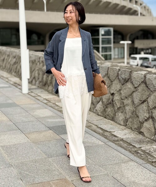 MICO COULIER(ミコクリエ)の「シアーデニムテーラージャケット(テーラードジャケット・レディース・チャコールグレー/ネイビー/サックスブルー・38)」の15枚目の写真