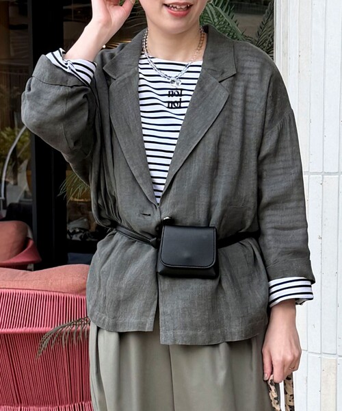 MICO COULIER(ミコクリエ)の「シアーデニムテーラージャケット(テーラードジャケット・レディース・チャコールグレー/ネイビー/サックスブルー・38)」の19枚目の写真