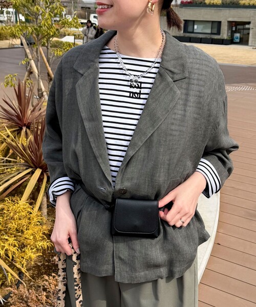 MICO COULIER(ミコクリエ)の「シアーデニムテーラージャケット(テーラードジャケット・レディース・チャコールグレー/ネイビー/サックスブルー・38)」の22枚目の写真