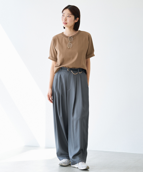 IENA(イエナ)の「クロップドTシャツ(Tシャツ/カットソー・レディース・ブラック/ブラウン系その他/ホワイト/レッド・FREE)」の7枚目の写真