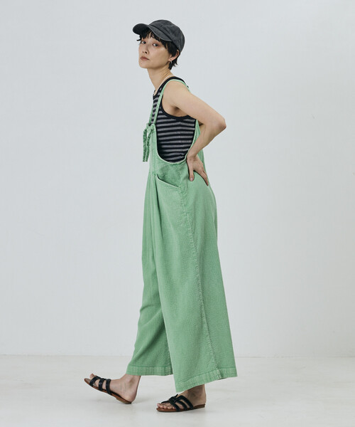 Freada(フリーダ)の「Freada/フリーダ インドダブルガーゼフレアサロペット(サロペット/オーバーオール・レディース・ピンク/グリーン・ONE SIZE)」の5枚目の写真