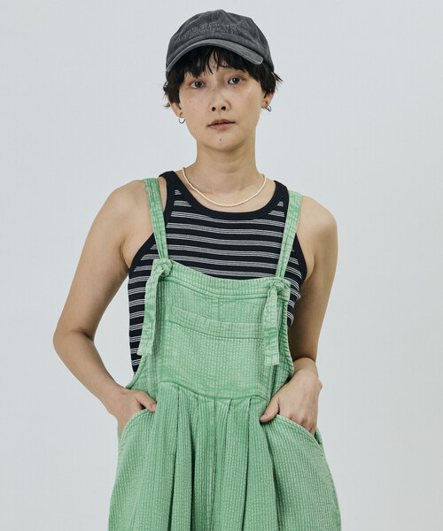 Freada(フリーダ)の「Freada/フリーダ インドダブルガーゼフレアサロペット(サロペット/オーバーオール・レディース・ピンク/グリーン・ONE SIZE)」の11枚目の写真