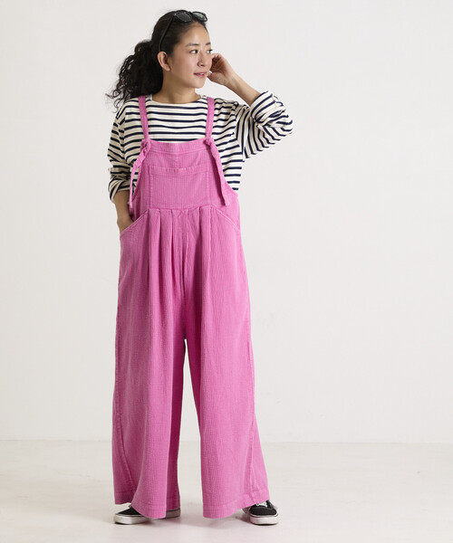 Freada(フリーダ)の「Freada/フリーダ インドダブルガーゼフレアサロペット(サロペット/オーバーオール・レディース・ピンク/グリーン・ONE SIZE)」の21枚目の写真